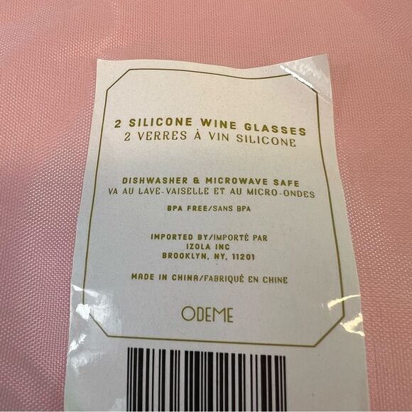 Travel Silicone Pink Wine Glasses with Pouch Picnic Odeme What a Pair - Picture 4 of 5